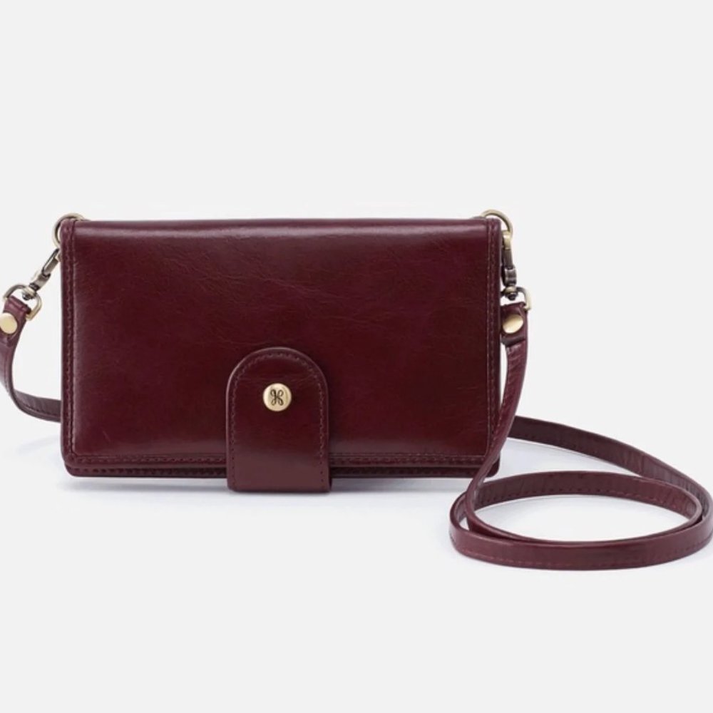 NWT New Hobo Apollo Crossbody Wallet Deep Plum Leather Retired Rare